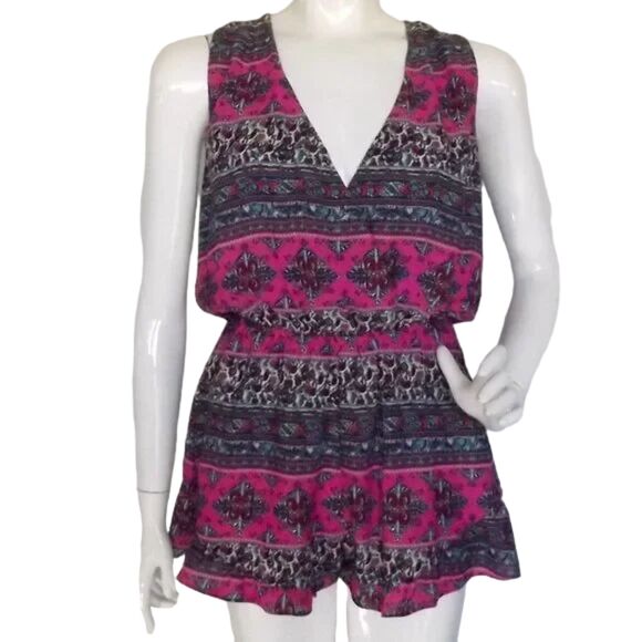 SHOW ME YOUR MUMU x REVOLVE Romper, S, Riri, Pink-purple, Keyhole back, Ruffle - Picture 1 of 14